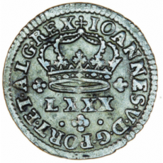 D. João V Tostão (100 Réis) n/d, florão entre cruzetas, prata